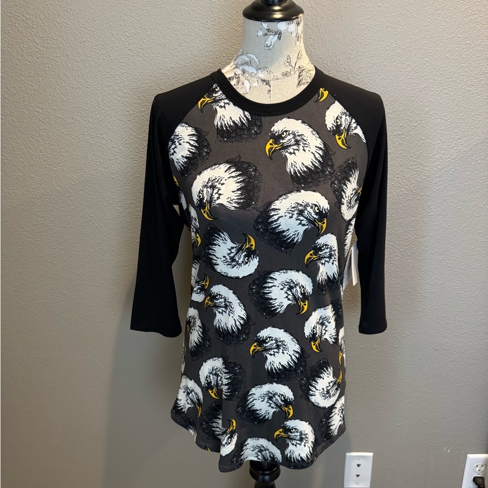LuLaRoe Randy Eagle Print Black and Gray